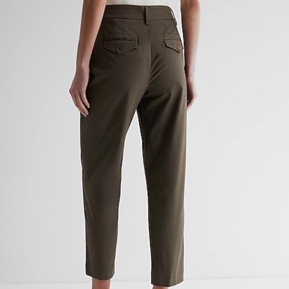 Express High Waisted Pleated Ankle Chino Pant 6 Long - Picture 3 of 7